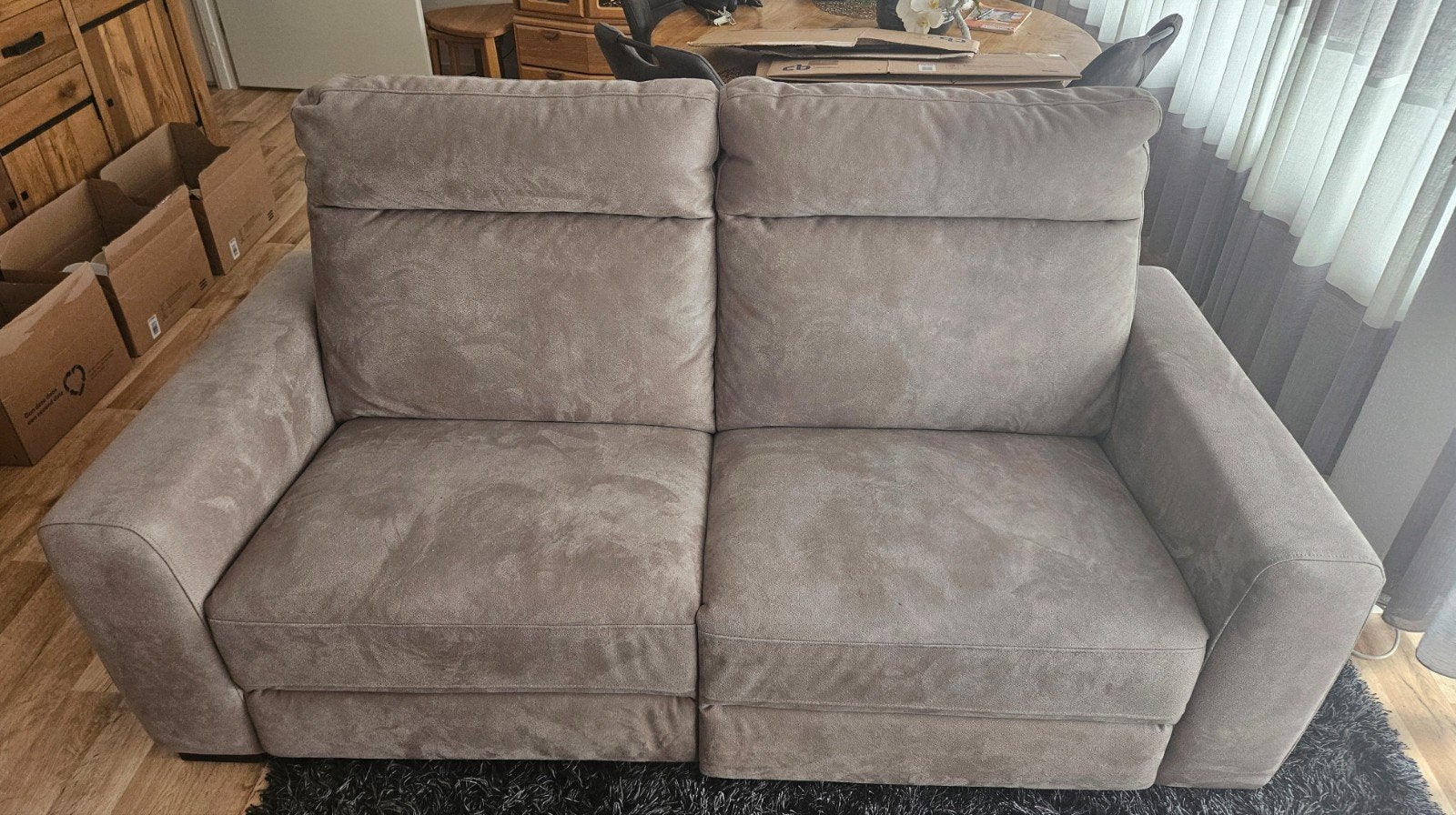 Bank zilvergrijs, Ophalen, 150 tot 200 cm, Tweepersoons, 75 tot 100 cm