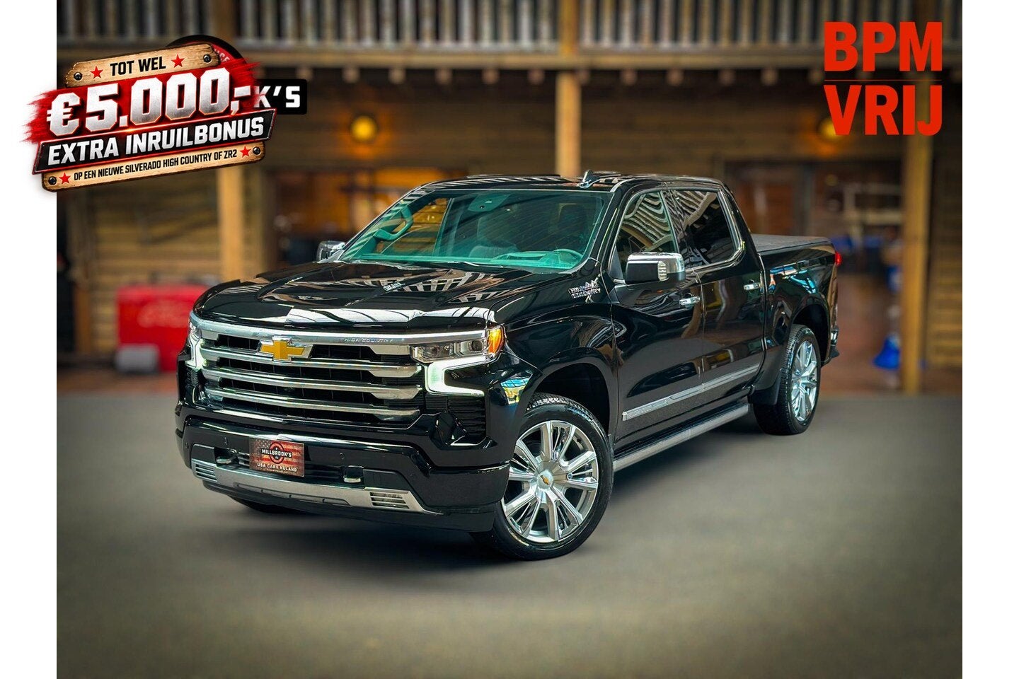 Chevrolet Silverado USA High Country 6.2 V8 420 PK laadbakco, Automaat, Zwart, Leder, Nieuw