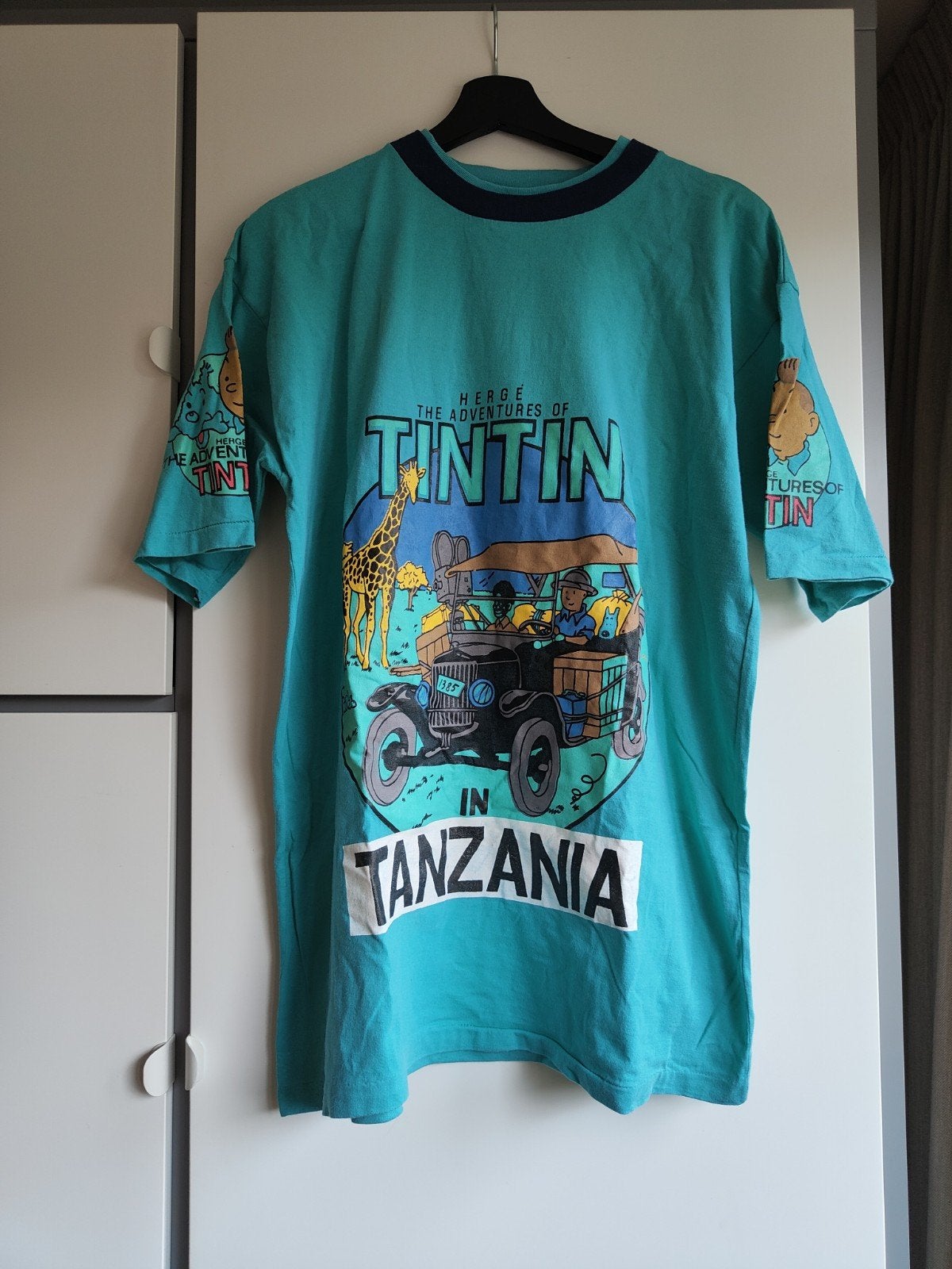 Vintage Kuifje t-shirt, Tintin in Tanzania, Ophalen of Verzenden, Nieuw, Maat 52/54 (L)