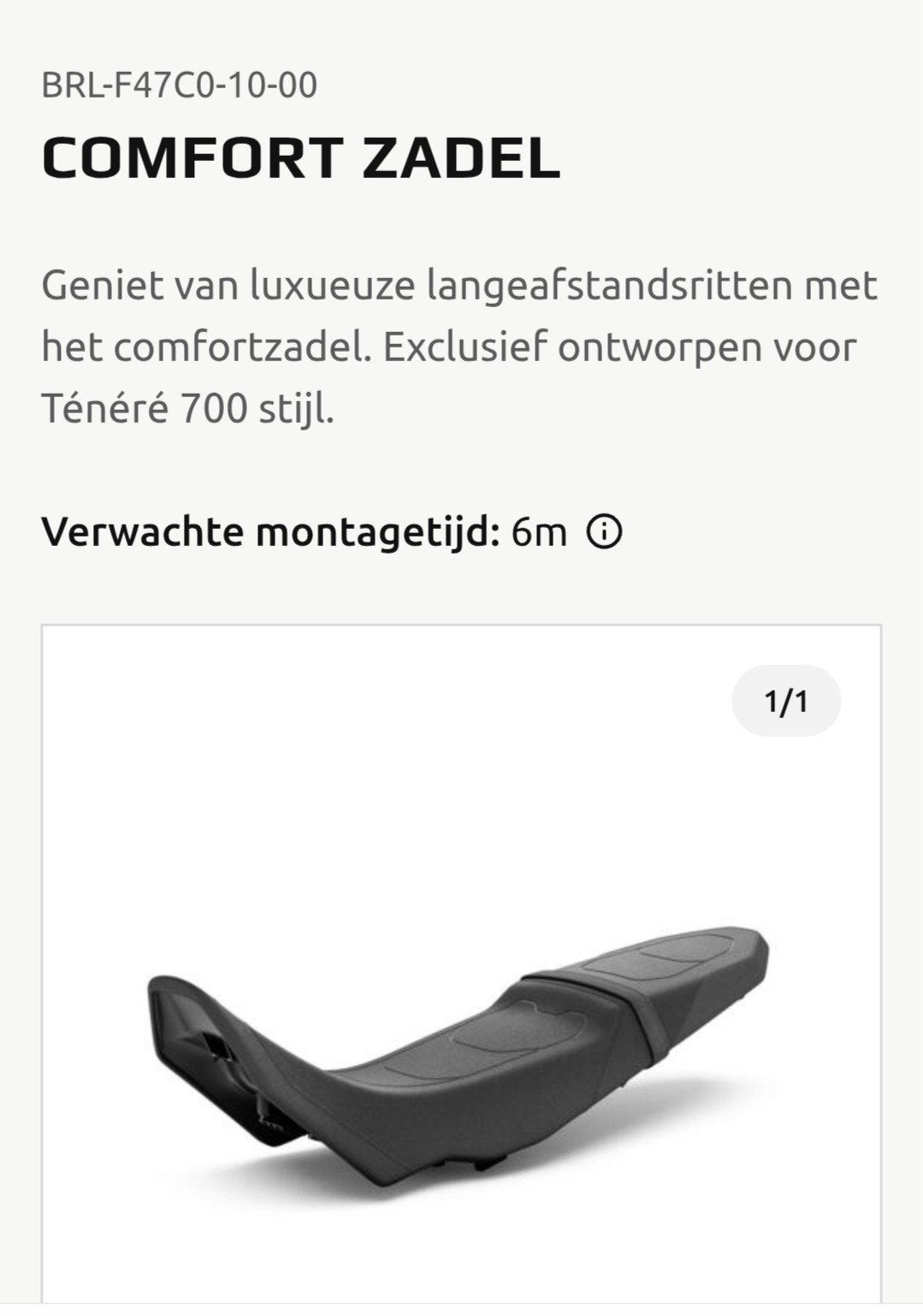 Gevraagd Tenere 700 2025+ comfort zadel, Ophalen