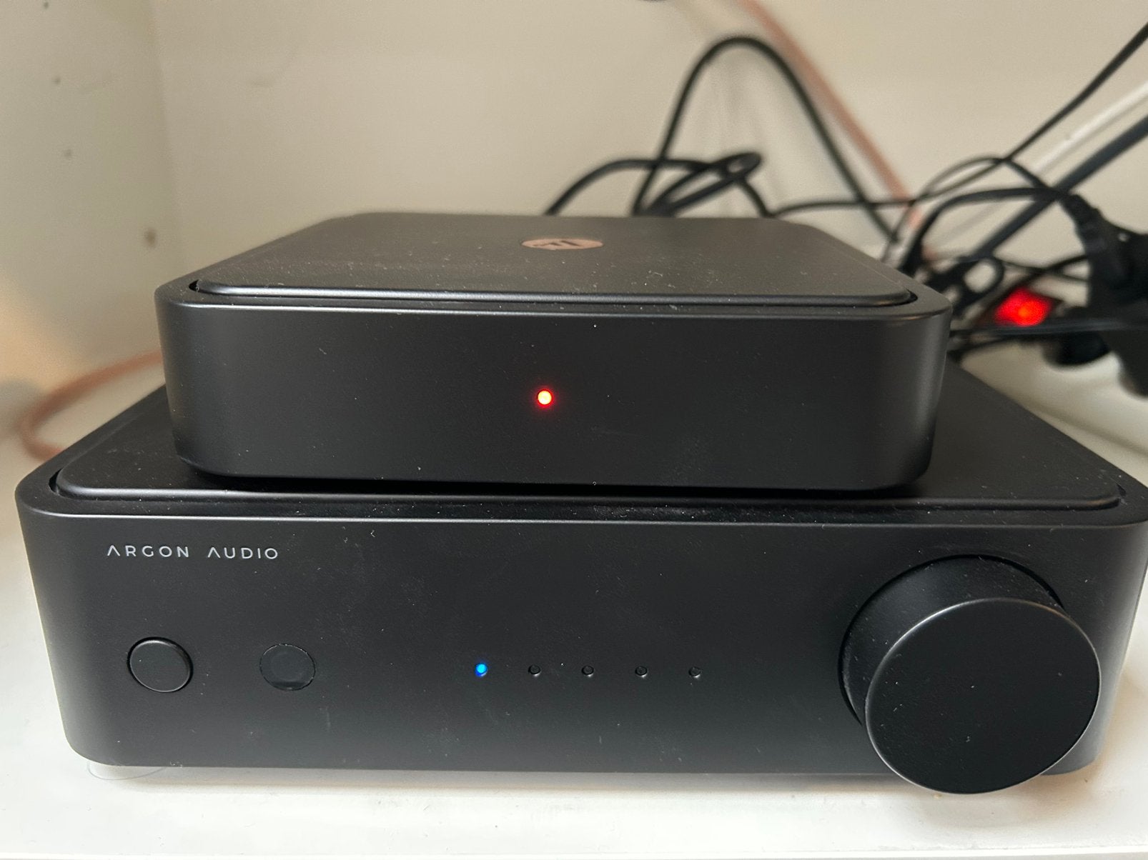 Argon SA 1 versterker inclusief Argon Solo streamer, Ophalen, Zo goed als nieuw, Minder dan 60 watt, Overige merken