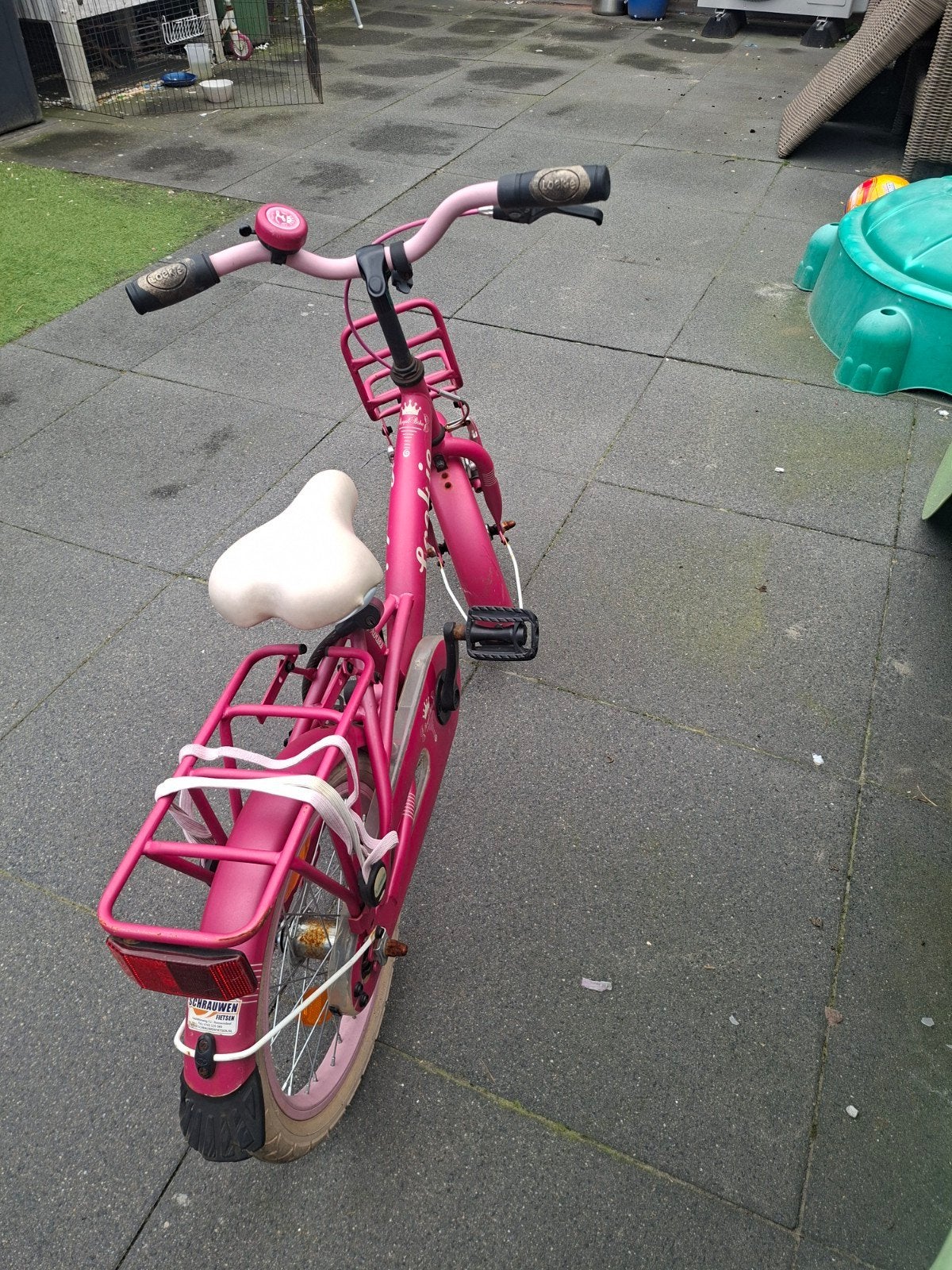 Roze kinderfiets Lookie Princess 16 inch, Fietsen en Brommers, Ophalen, Terugtraprem, Gebruikt, Minder dan 16 inch