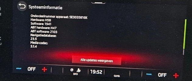 Škoda  MIB3 (MOI3 /MOI3GP) firmware en/of navi update, 24-uursservice, Overige werkzaamheden