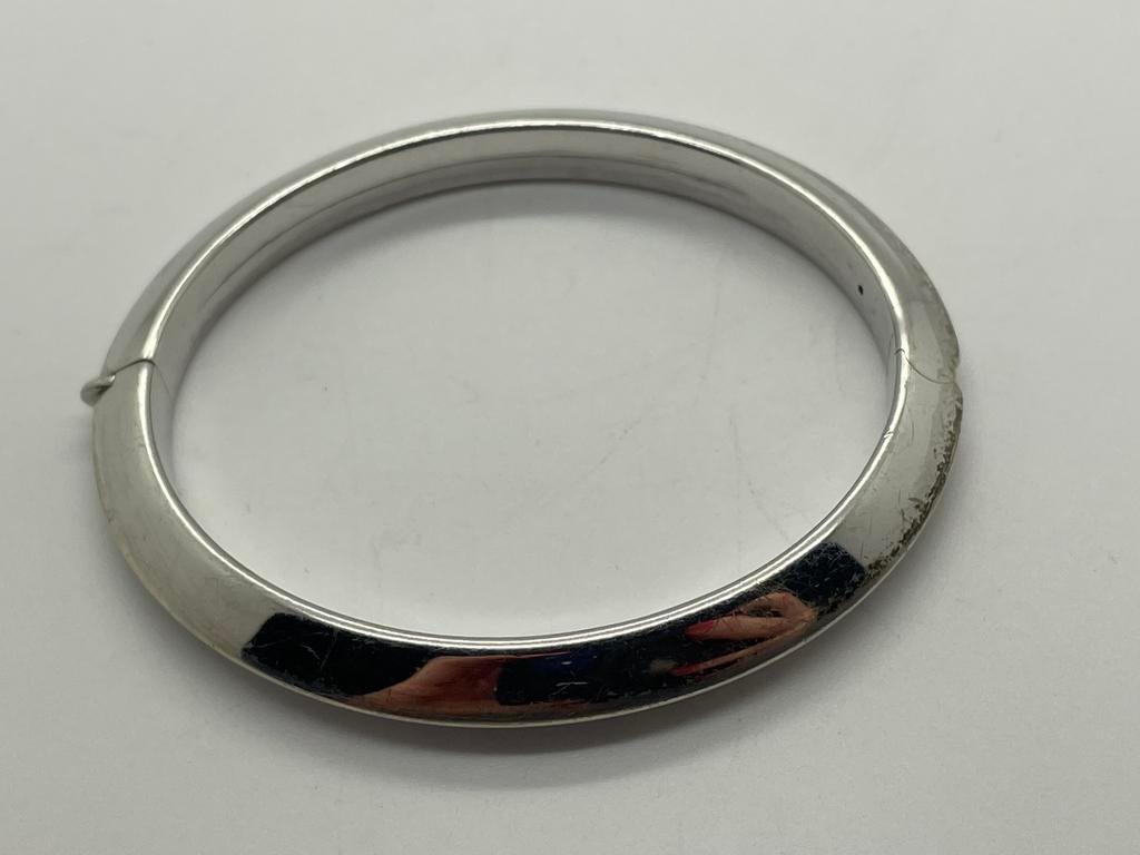 D804 Prachtige zilveren bangle armband, Ophalen of Verzenden, X, Zilver, Zilver