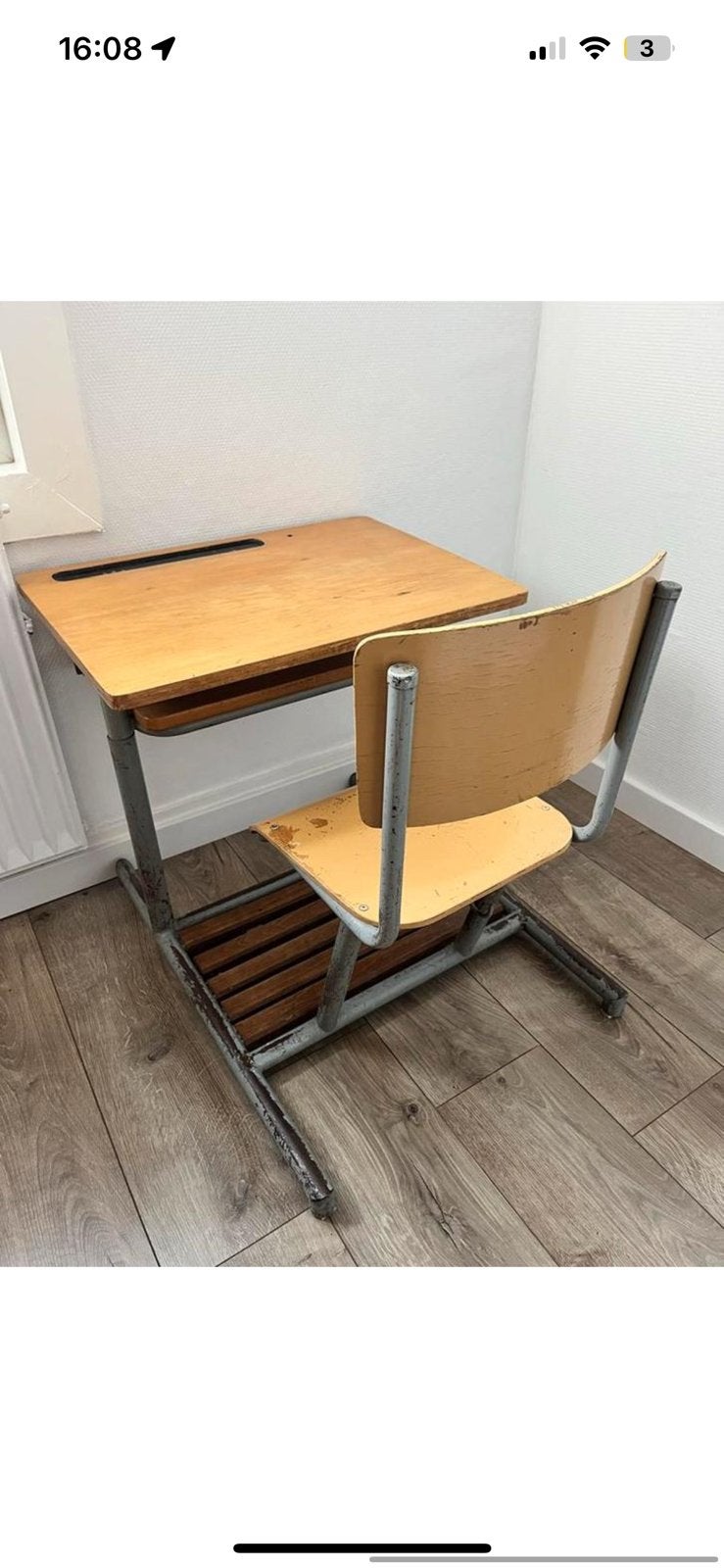 Lessenaar, Gebruikt, Hout, Schoolbureau, Vintage