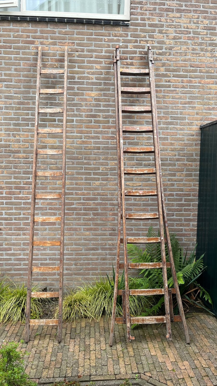Degelijke houten ladder, Doe-het-zelf en Verbouw, Ladders en Trappen, Ophalen, Gebruikt, Ladder, Opvouwbaar of Inschuifbaar