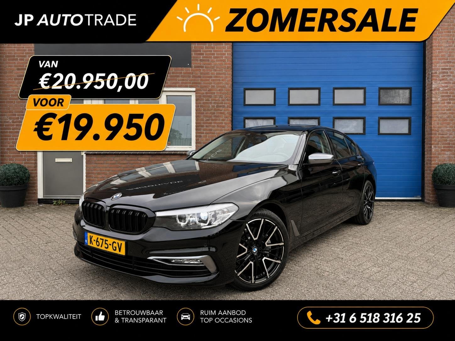 BMW 5-serie 530i High Executive | Pano | 19"LMV | Leer | Cam, Automaat, Gebruikt, Euro 6, 4 cilinders