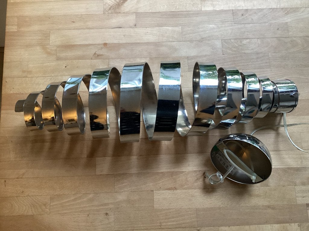 Hanglamp Chrome nikkel design Chericone metaal mid century, E14 (klein), Ophalen of Verzenden, Zo goed als nieuw, Metaal