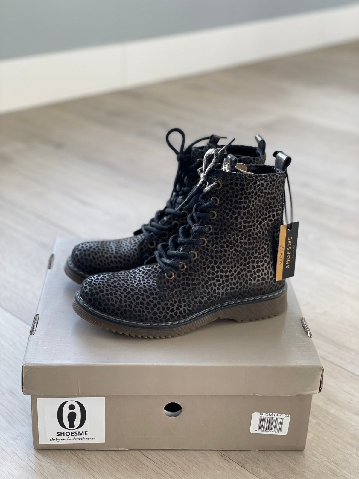 Shoesme biker boots maat 33 – leer – animal print – nieuw, Meisje, Schoenen, Nieuw, Ophalen of Verzenden