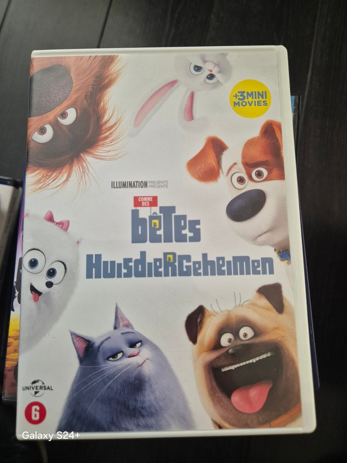 Huisdiergeheimen DVD +3 mini movies, Gebruikt, Animatie, Ophalen of Verzenden, Duits
