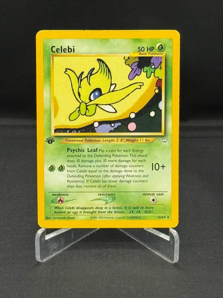 1st Celebi 16/64 ~ Neo Revelation, Ophalen of Verzenden, Gebruikt, Losse kaart