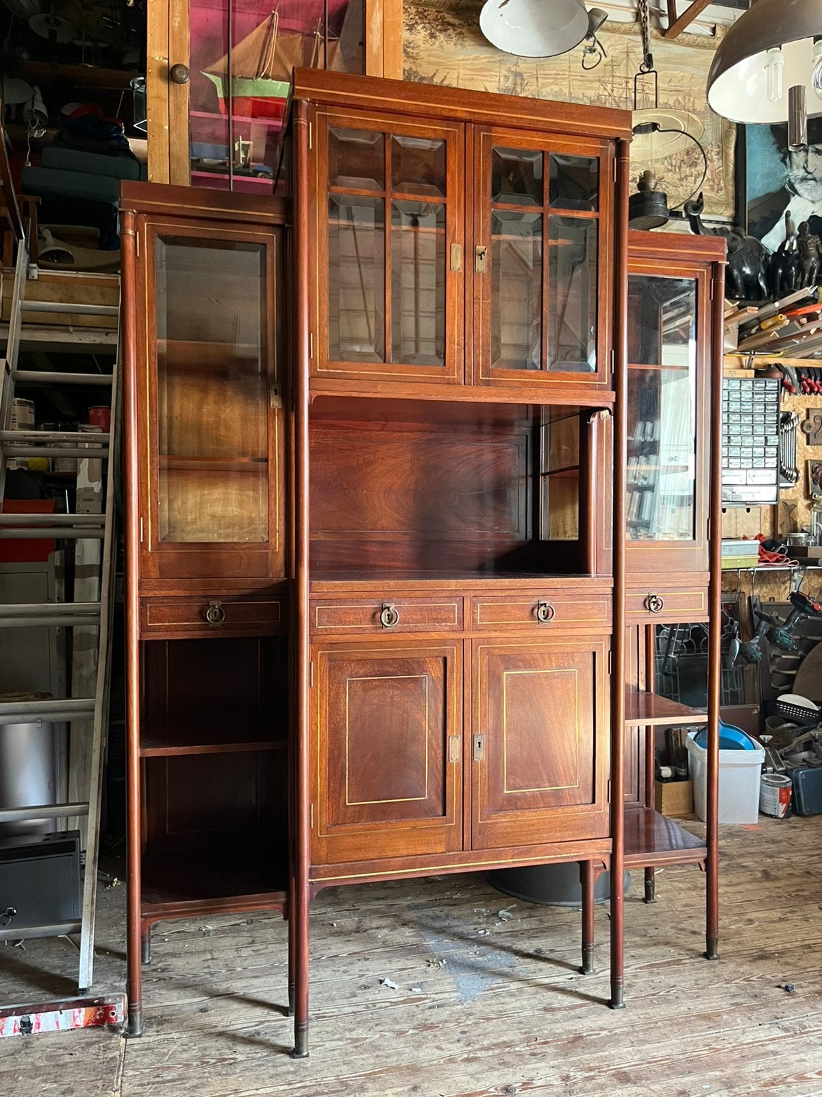 Antieke Kast J.B. Hillen Amsterdamse School Mahonie, Ophalen