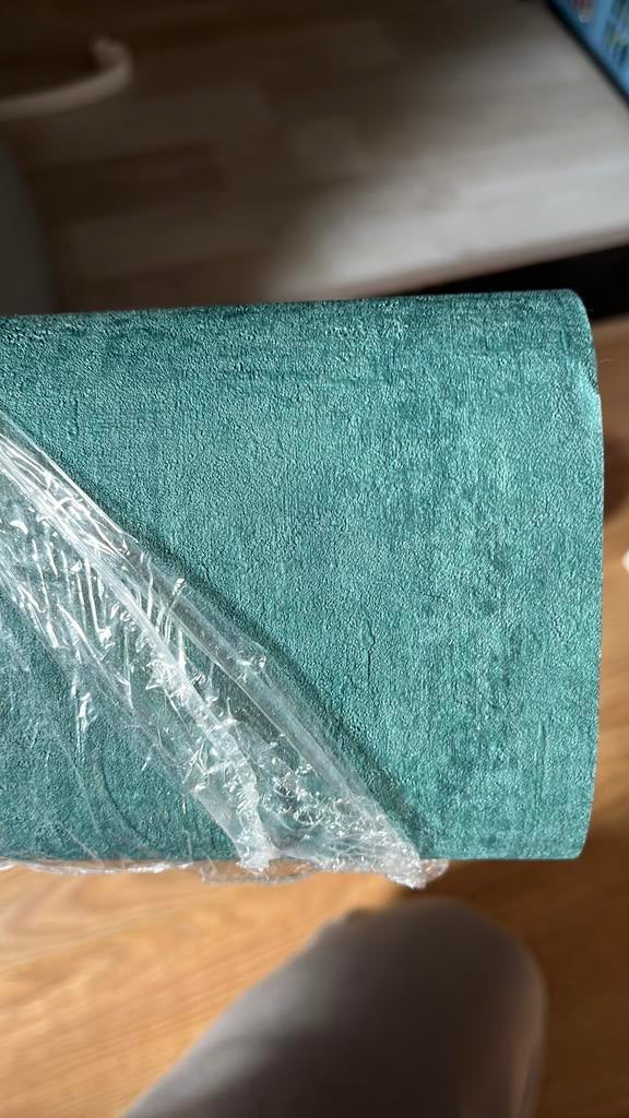 Rasch vliesbehang petrol, Ophalen of Verzenden, 10 tot 25 m², Groen