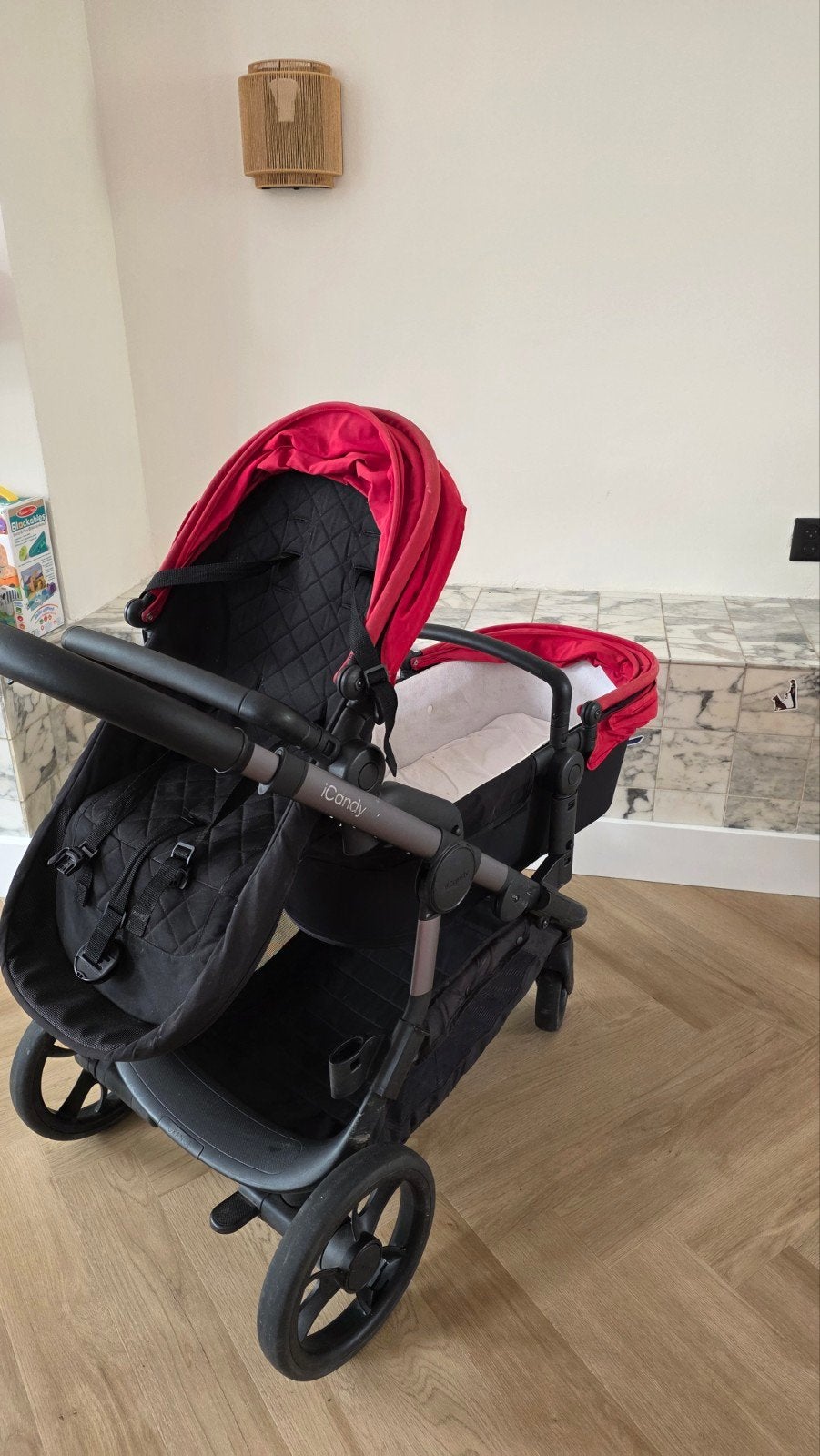 iCandy Peach Duowagen - Compleet met reiswiegen en zitjes, Ophalen, Gebruikt, Overige merken, Duowagen