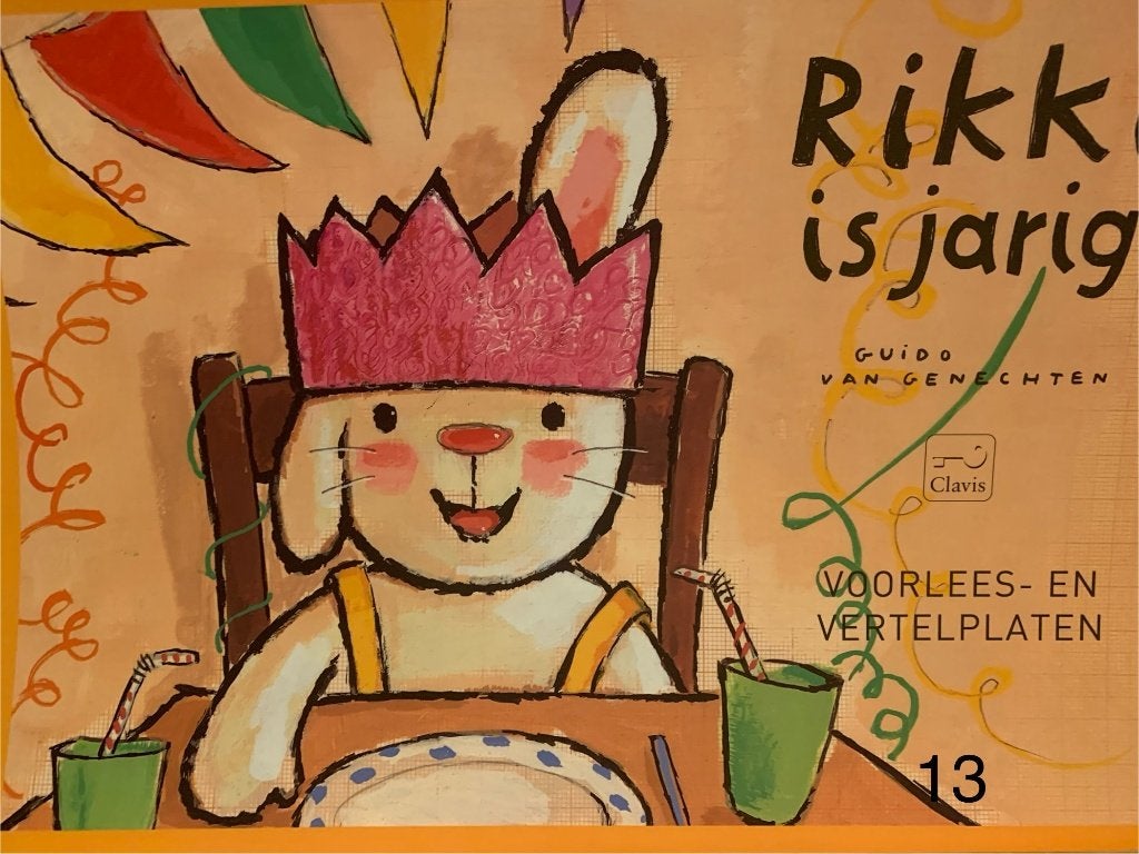 kamishibai vertelplaten Rikkie is jarig, Ophalen, Nieuw, Guido Van Genechten