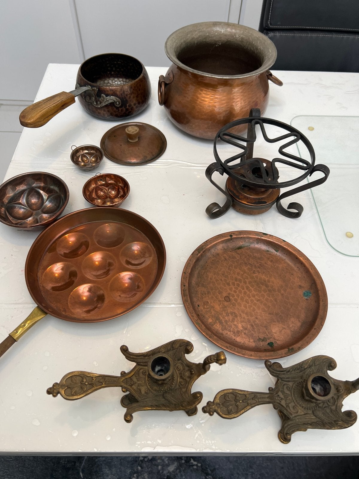 Diverse koperen en bronzen items - Keuken en decoratie, Antiek en Kunst, Antiek | Koper en Brons, Ophalen of Verzenden, Koper