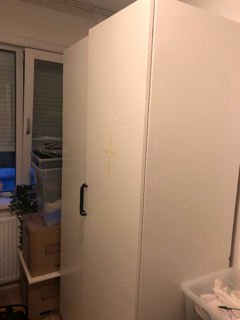 Kledingkast wit, Ophalen, Overige materialen, Gebruikt, Met plank(en)