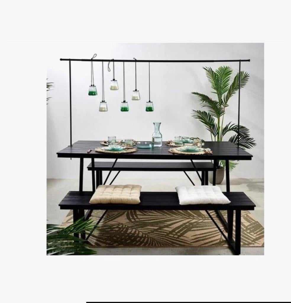 Decoratieve tafel stang, zwart, Tuin en Terras, Picknicktafels, Ophalen, Nieuw, Rechthoekig, Staal