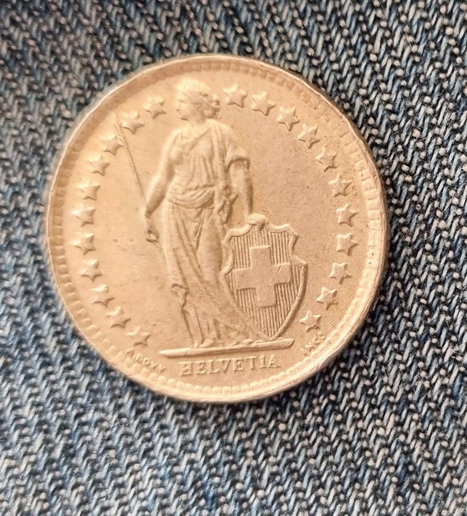 Zwitserland 1/2 frank 1959 zilver, Postzegels en Munten, Munten | Europa | Euromunten, Zilver, Overige landen, Losse munt, Overige waardes