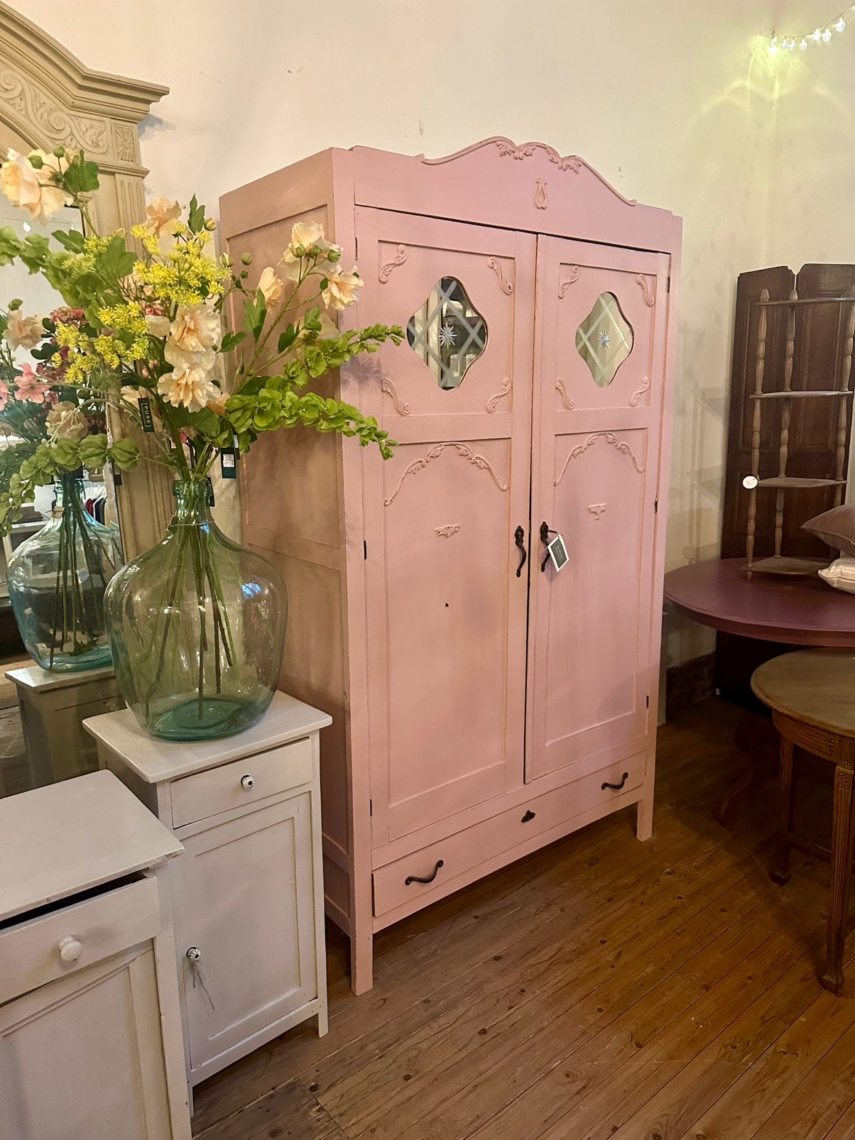 Antieke Legkast, Roze met spiegeldetails, landelijk wonen, Ophalen, Gebruikt, IL Fienile, Hoofdstraat 15 De Steeg