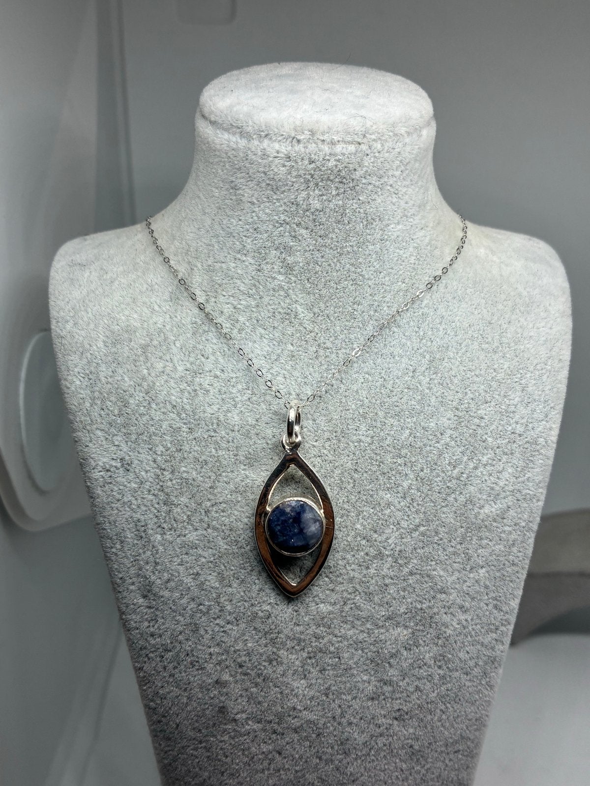 Zilveren Hanger 925 met Saffier Edelsteen, Info@zilver.com, Overige voorstellingen, Blauw, Nieuw