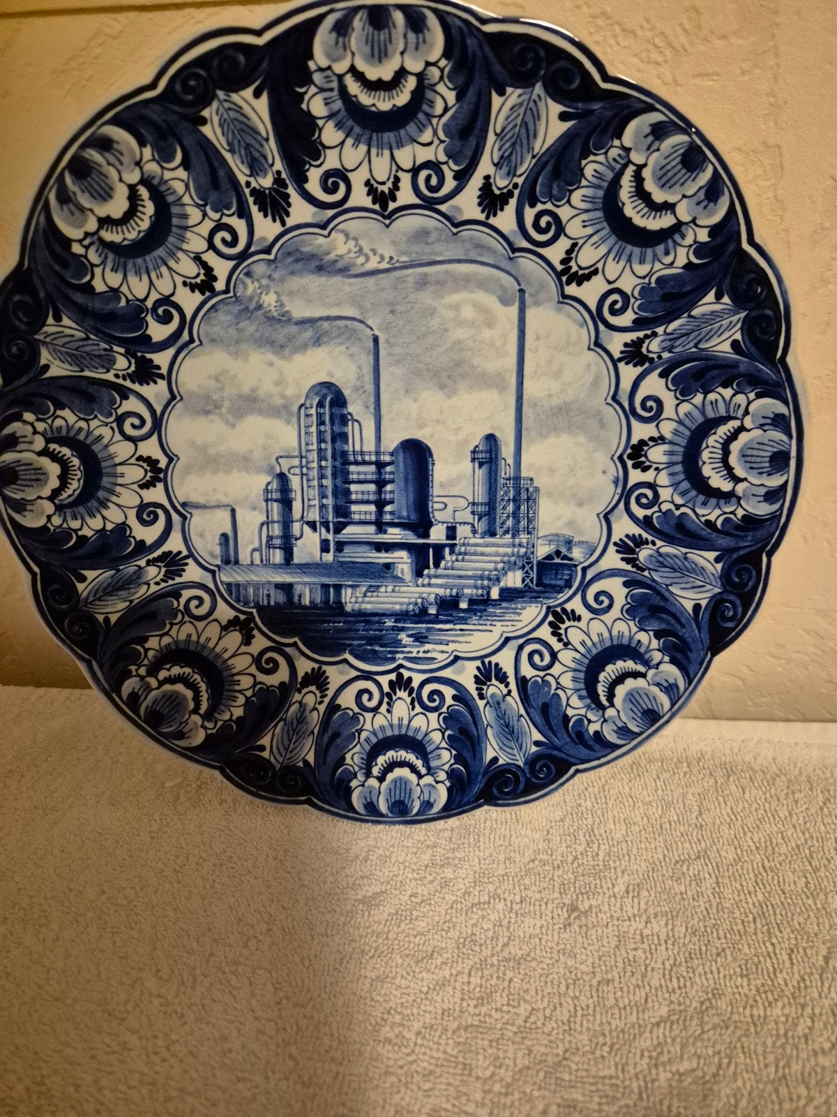 Delfts Blauw Caltex Petroleum Schoonhoven Sierbord, Antiek en Kunst, Ophalen of Verzenden