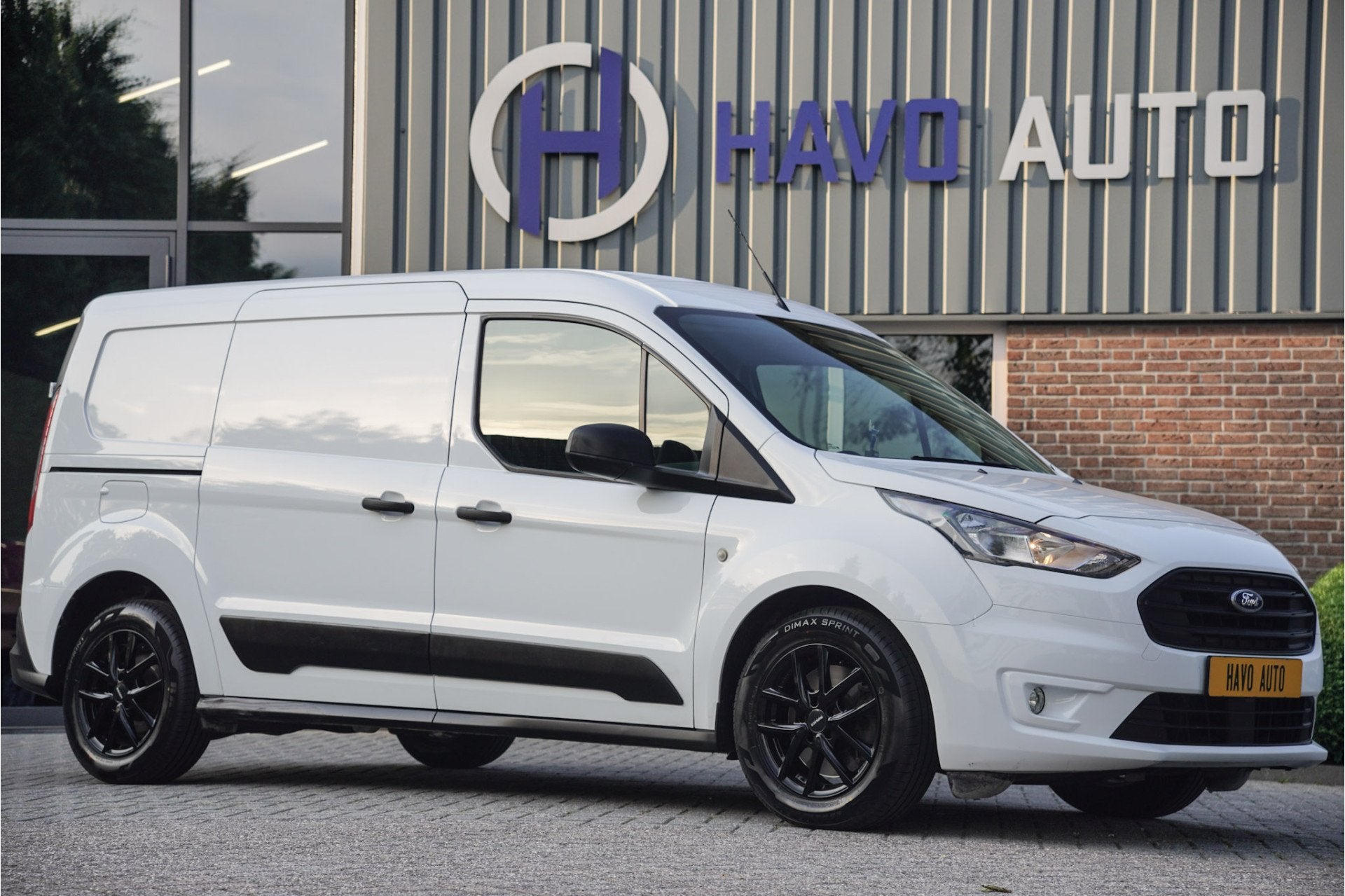 Ford Transit Connect 1.0 Benzine L2, AIRCO, 3-ZITS INCL. BTW, Auto's, Bestelauto's, Gebruikt, Zwart, Wit, Bedrijf