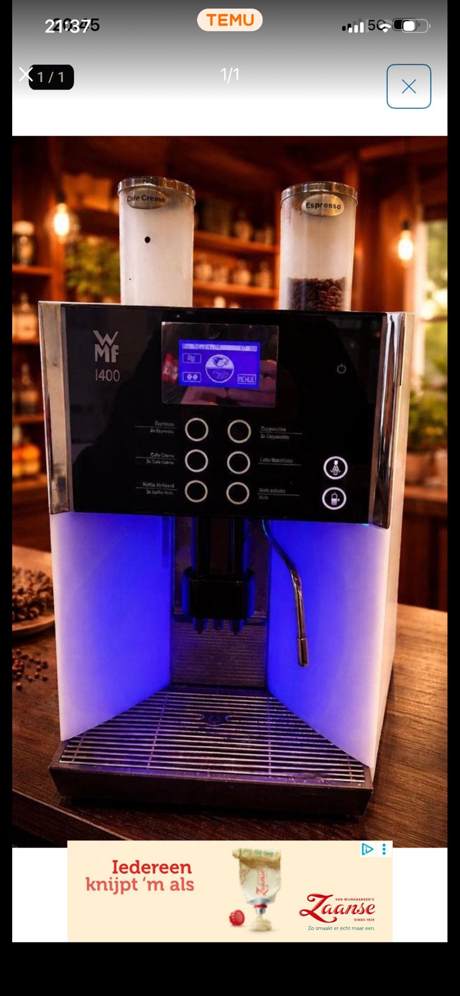 WMF 1400 Koffiemachine met ontkalker, Ophalen, Afneembaar waterreservoir, Gebruikt, Koffiemachine