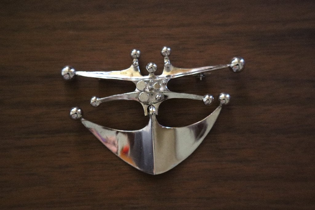 Vintage Modernist zilver RELO Studio Space Age broche c 1960, Ophalen of Verzenden, Dames, RELO