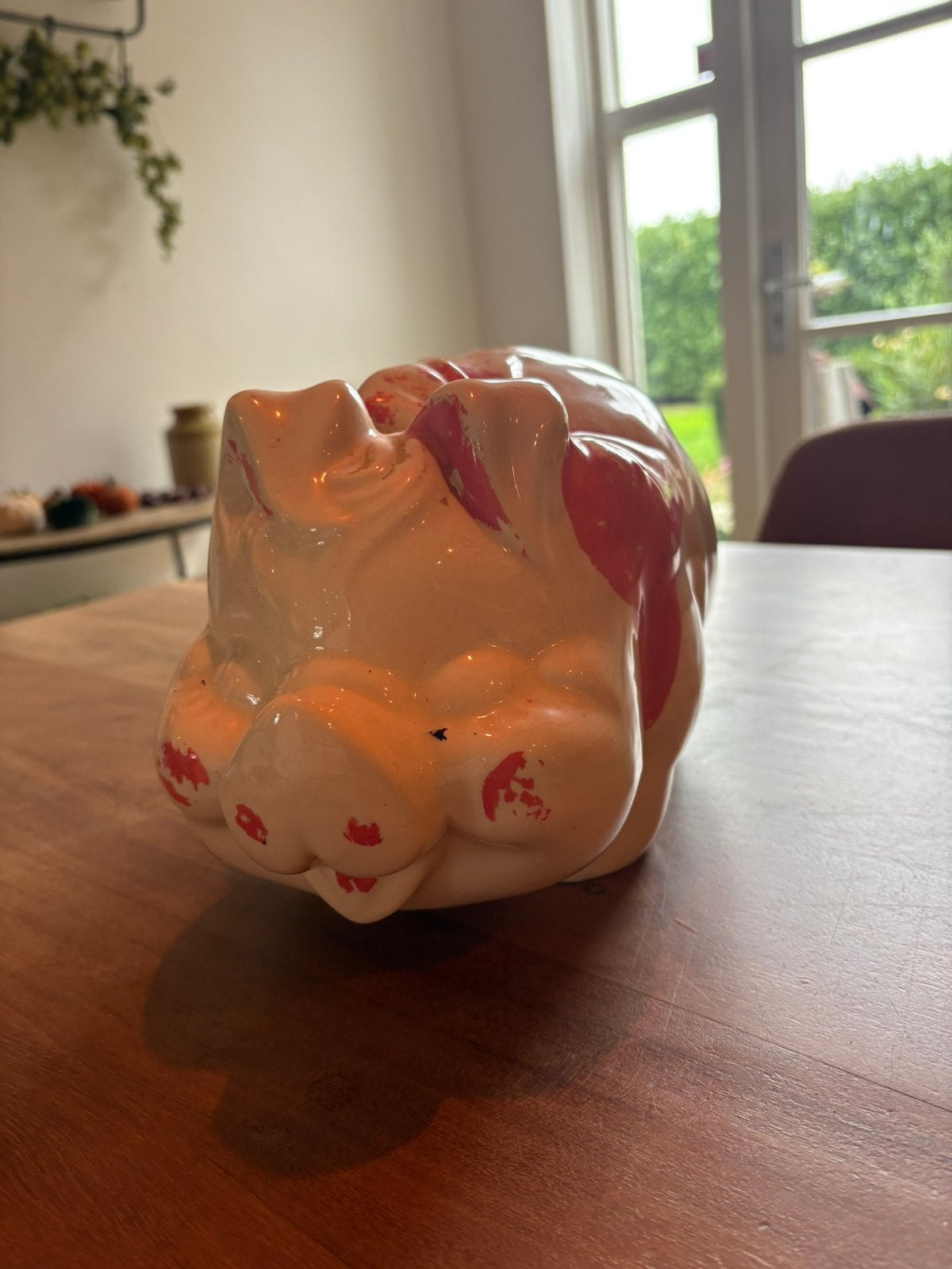 Vintage Keramisch Spaarvarken (Jaren 40)Met Originele Kurk, Ophalen, Zo goed als nieuw, Metaal of Blik