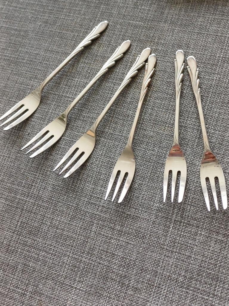 Set van 6 Melkunie Holland gebaksvorkjes, Ophalen of Verzenden