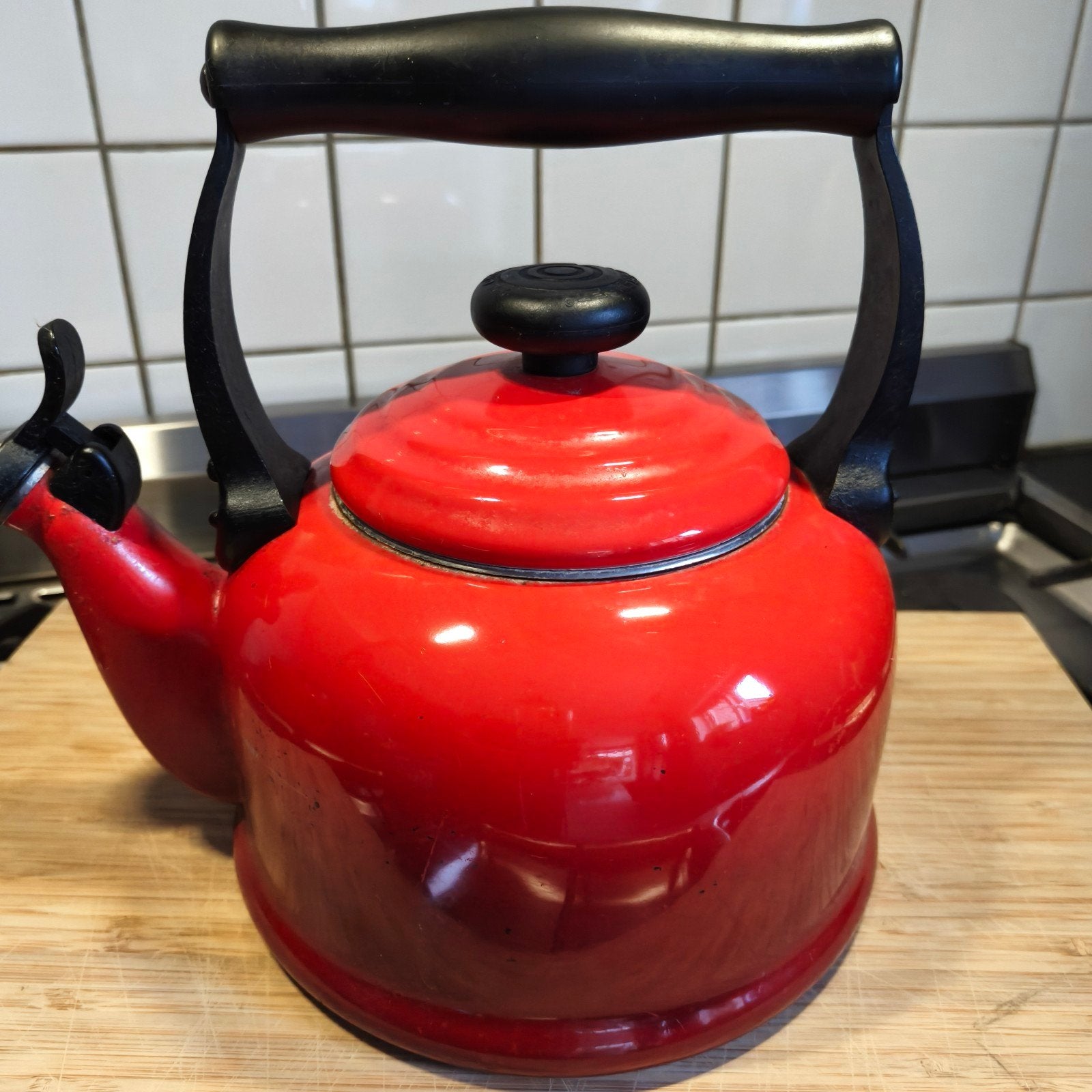 Vintage Le Creuset fluitketel - rood, Ophalen