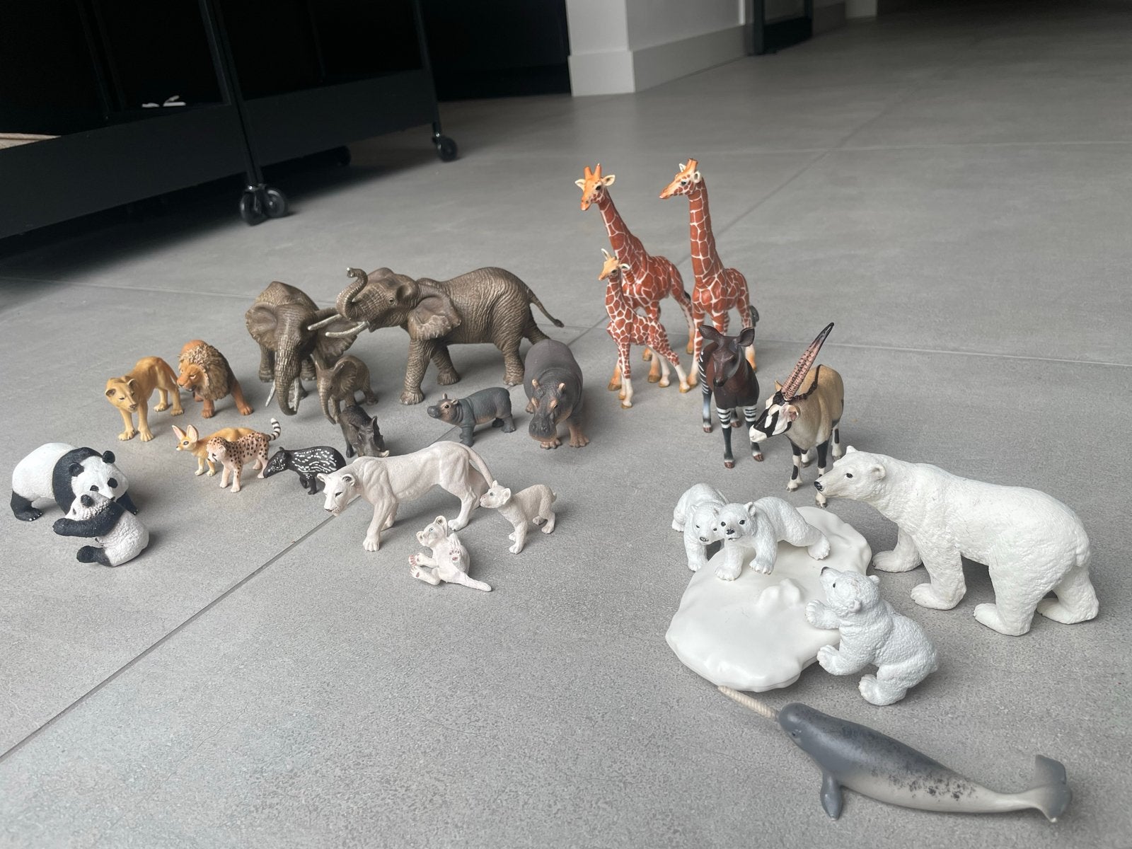 Schleich Wilde Dieren Sets met Baby's (Cheeta, Nijlpaard, Pa, Ophalen of Verzenden, Zo goed als nieuw