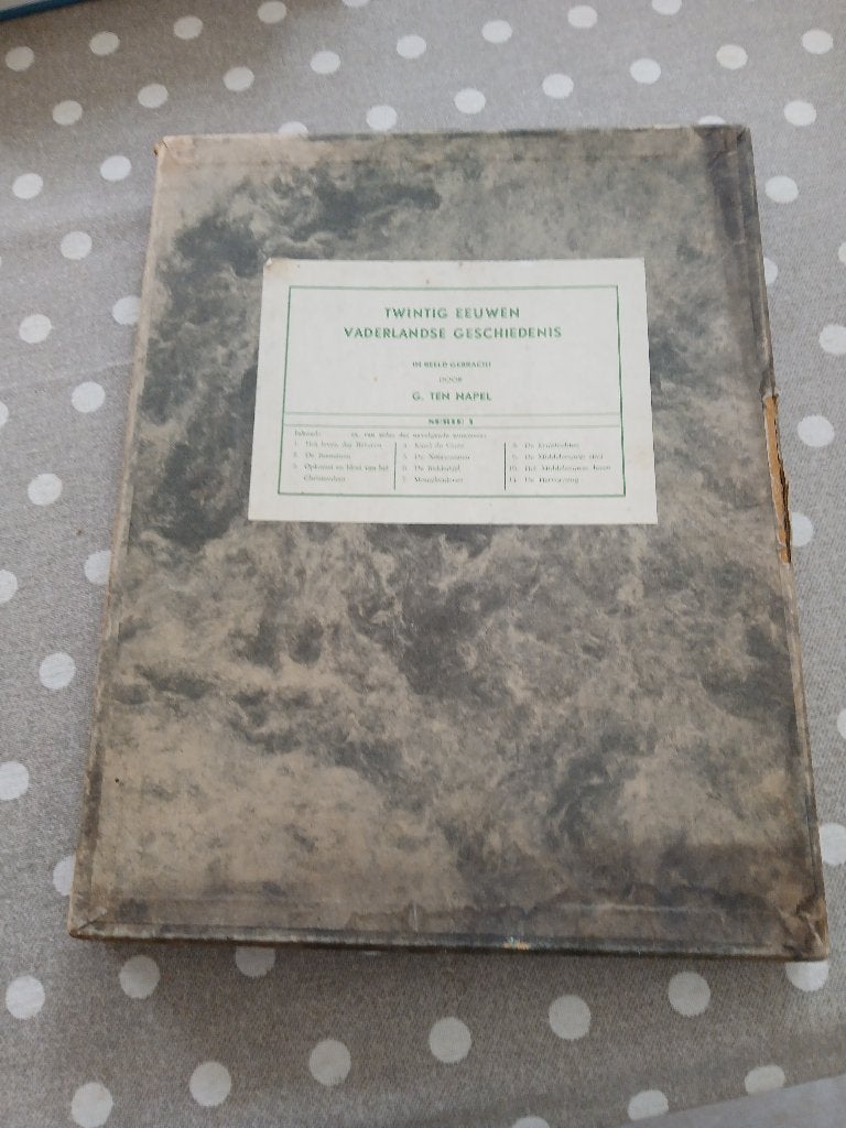 box met 32 geschiedenisplaten, Verzamelen, Gebruikt, Ophalen of Verzenden, Voor 1940, Prent