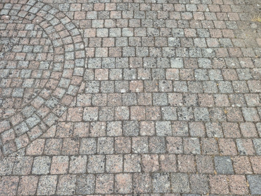 Betonnen cobblestones 100 m2, Ophalen, Gebruikt, Klinkers, 10 m² of meer