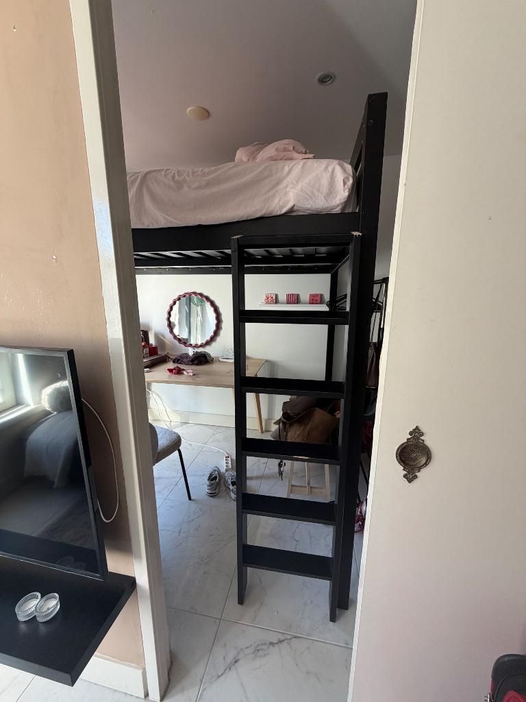 Ikea storä hoogslaper zwart, Huis en Inrichting, Slaapkamer | Stapelbedden en Hoogslapers, Ophalen, Gebruikt, Hoogslaper, 160 tot 180 cm