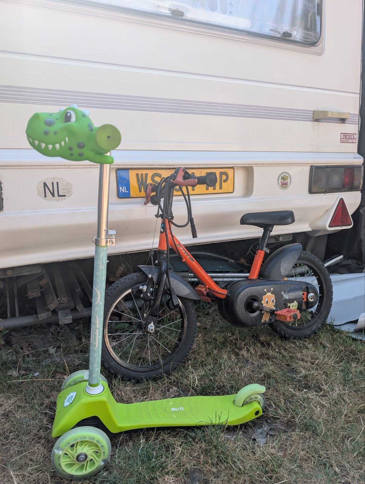 B'Twin kinderfiets 16 inch - Oranje, Ophalen, Velgrem, B'Twin, 16 tot 20 inch