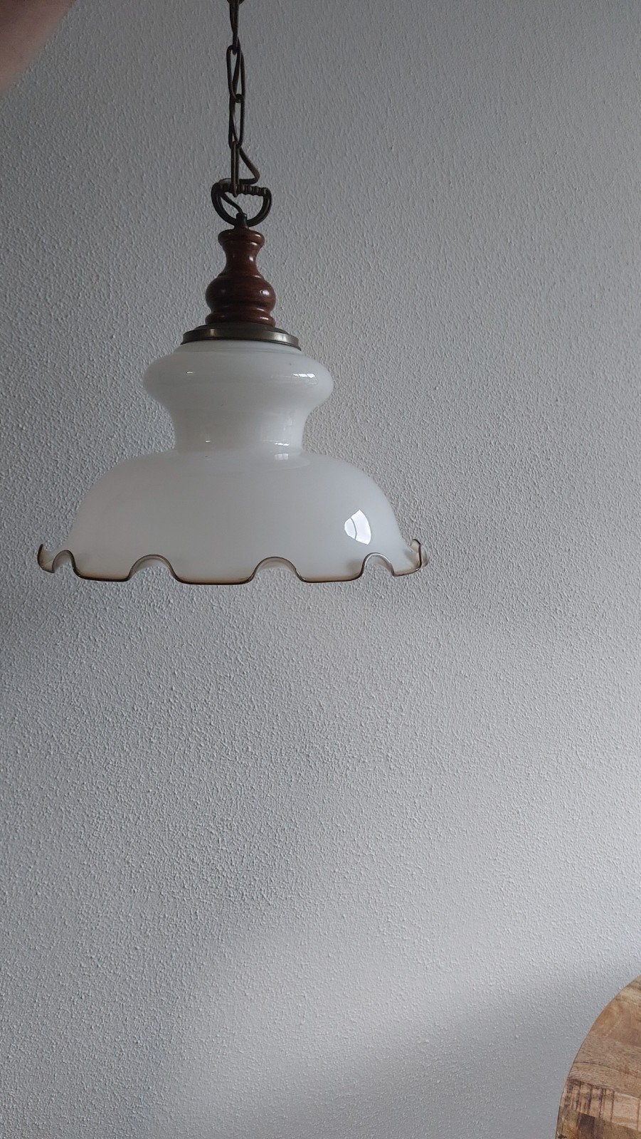 Hanglamp, Huis en Inrichting, Lampen | Hanglampen, Ophalen, Gebruikt, Glas, Nostalgie