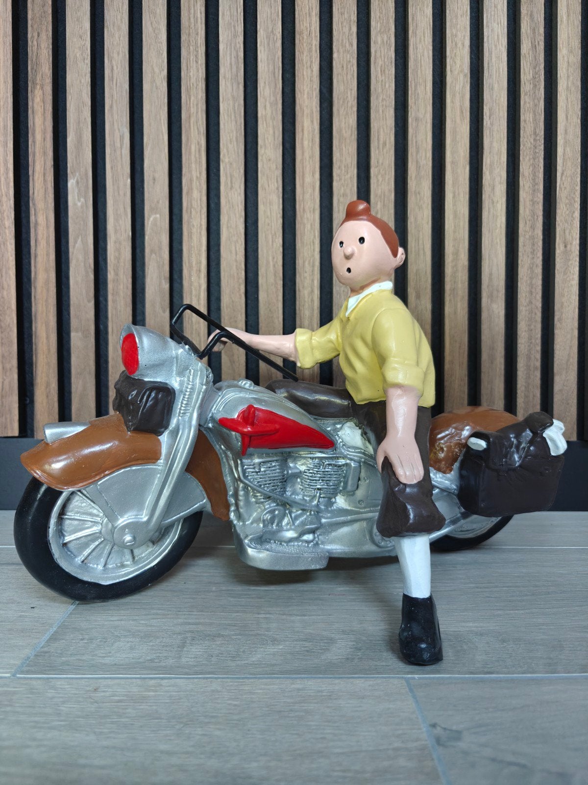 Kuifje op motor, Kuifje, Tin Tin, Indian motor, Verzamelen, Beelden en Beeldjes, Ophalen of Verzenden, Nieuw, Mens