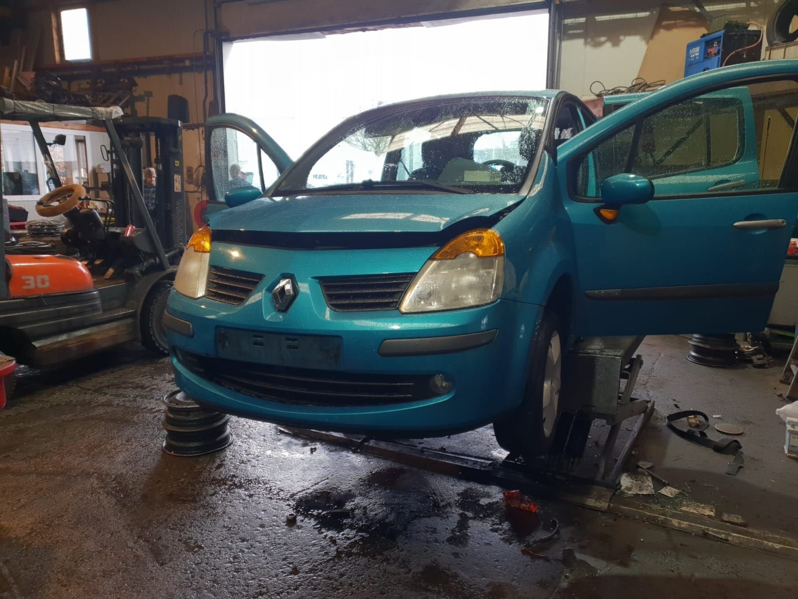 RENAULT MODUS VOORBUMPER +MOTORKAP +VOORSCHERMEN  BJ 2005, Auto-onderdelen, Gebruikt, -, Voor, -