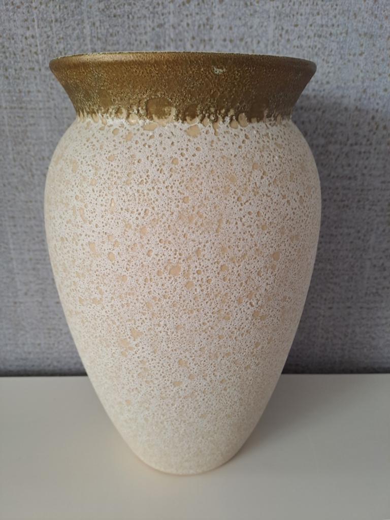 Klassieke keramieken Scheurich West-Germany vaas 28 cm., Overige kleuren, Aardewerk of Porselein, Ophalen of Verzenden, Zo goed als nieuw
