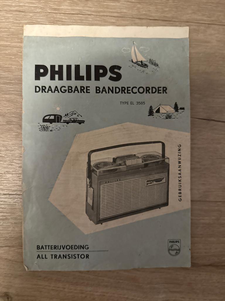 Philips Draagbare Bandrecorder EL 3585 Gebruiksaanwijzing, Ophalen of Verzenden, Onderdeel