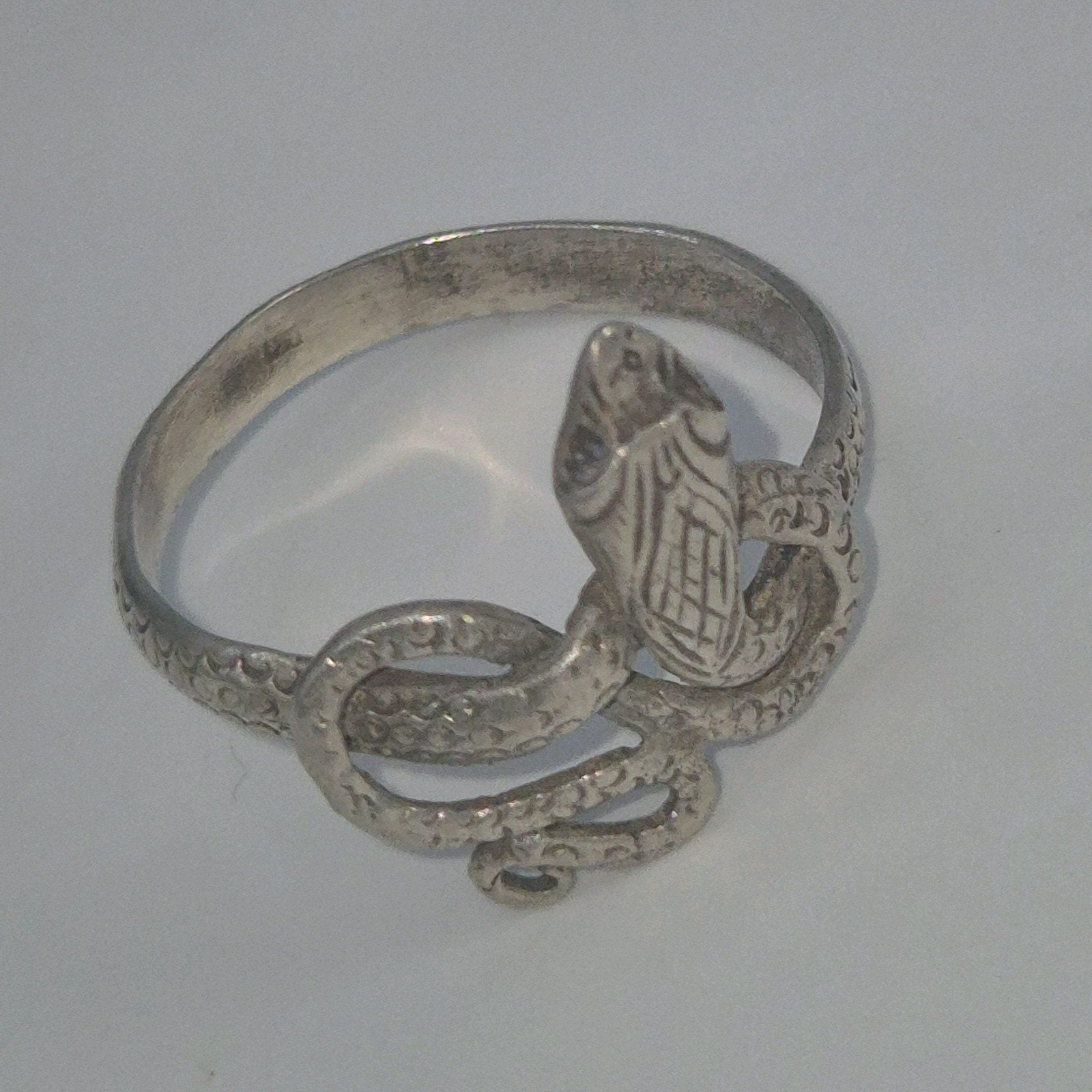 Mooie oude zilveren slang ring 925 - maat 18.5, Sieraden, Tassen en Uiterlijk, Ringen, 18 tot 19, Gebruikt, Verzenden, Dame
