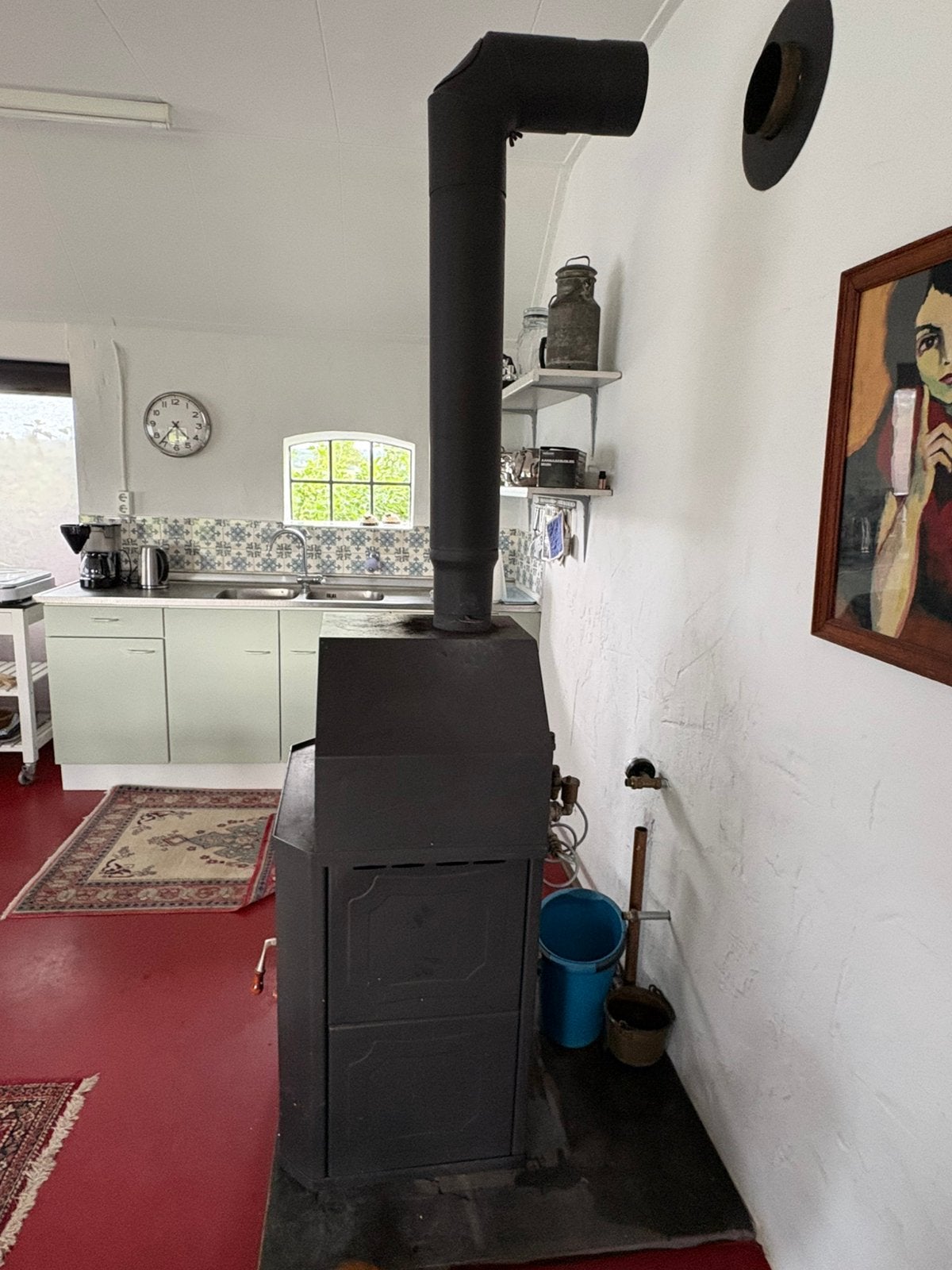 Houtkachel met cv aansluiting, Ophalen, Gebruikt, Vrijstaande haard, Houthaard