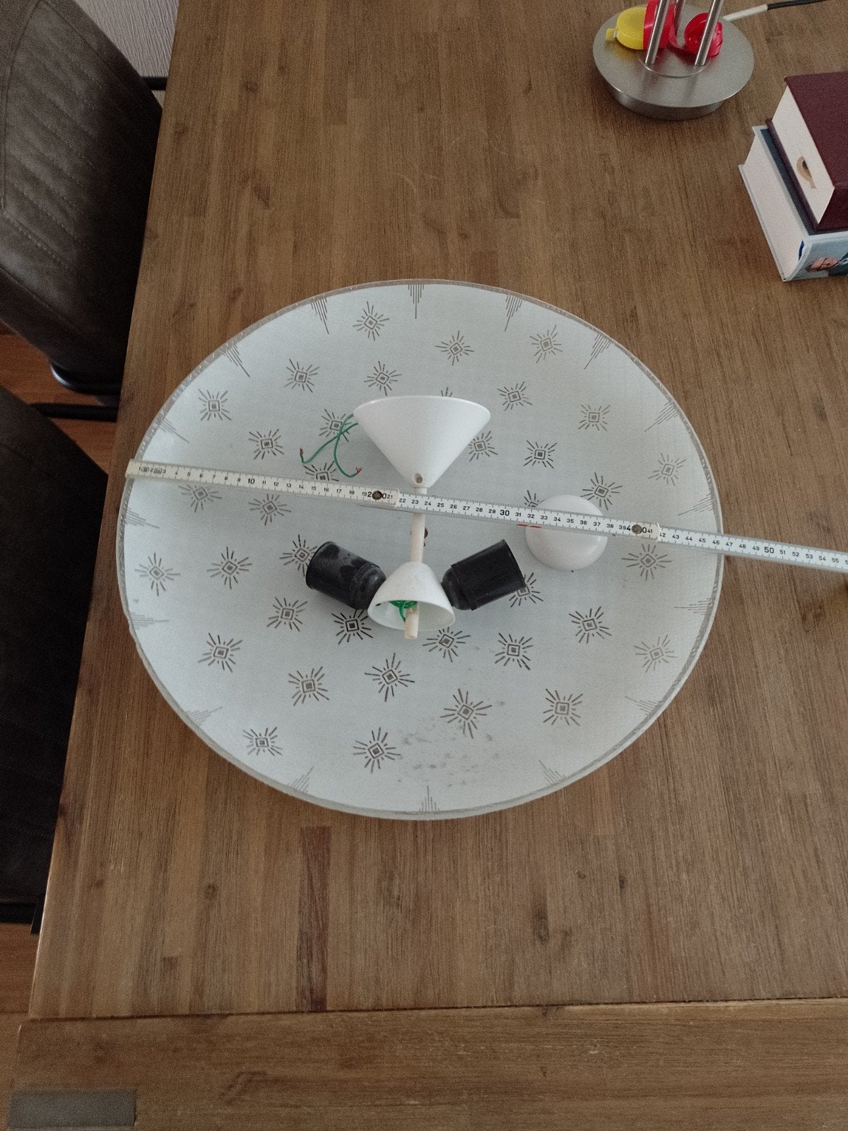 plafonaire wit glas, Antiek en Kunst, Antiek | Lampen, Ophalen