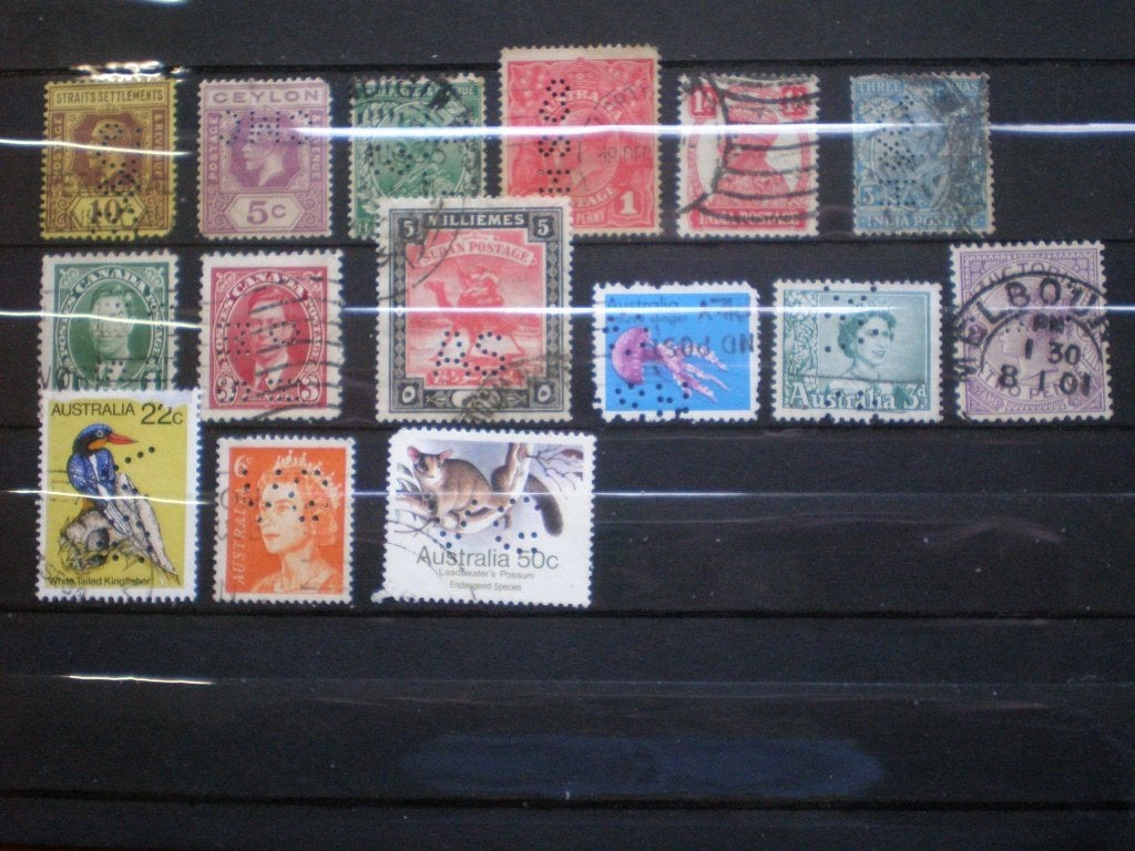 Engelse koloniën Perfins ( X 201), Ophalen of Verzenden