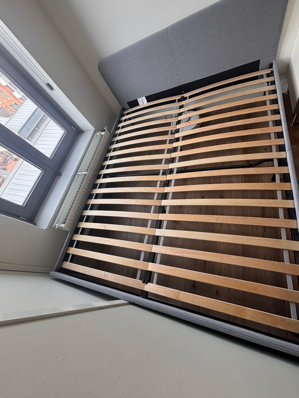 Bedframe SLATTUM Ikea 200x160cm, Ophalen, Tweepersoons, Zo goed als nieuw, 200 cm