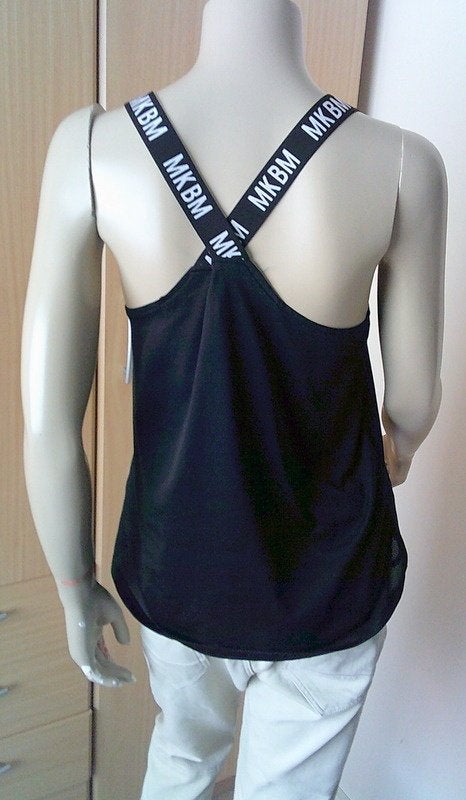 MKBM zwarte gekruiste ZGAN top hemd maat M, Kleding | Dames, Maat 38/40 (M), Verzenden, Zwart, Zonder mouw