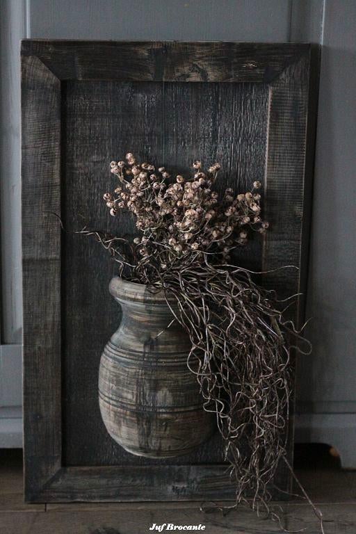 Lijst met kruik ‘vintage black’ wandpaneel kruik, Www.jufbrocante.nl, Www.jufbrocante.nl, Nieuw, Ophalen of Verzenden