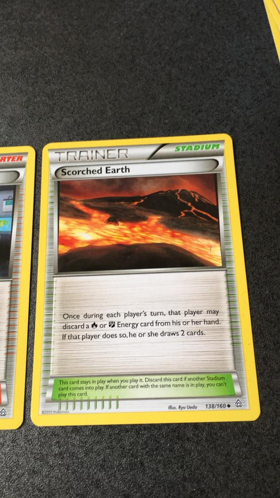 Scorched Earth - Trainer Stadium kaart, Ophalen of Verzenden, Gebruikt, Losse kaart